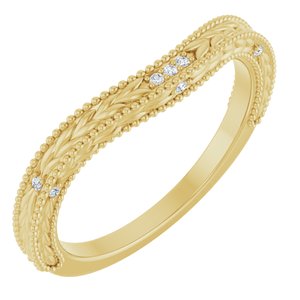 14K Yellow .03 CTW Natural Diamond Contour Band