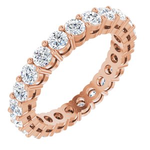 14K Rose 1 3/8 CTW Natural Diamond Eternity Band Size 4.5