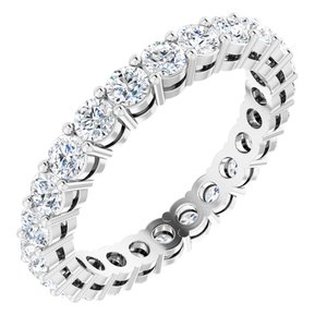 14K White 1 5/8 CTW Natural Diamond Eternity Band Size 4.5