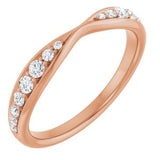 14K Rose 1/5 CTW Natural Diamond Pinched Contour Band