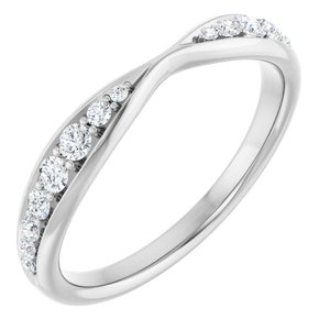 Platinum 1/5 CTW Natural Diamond Pinched Contour Band