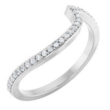 14K White 1/8 CTW Natural Diamond Band for 5.2 mm Round Ring