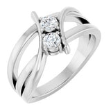 Platinum 1/4 CTW Natural Diamond Two-Stone Ring
