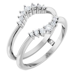 Platinum 1/4 CTW Natural Diamond Ring Guard