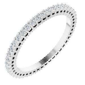 14K White 1/2 CTW Natural Diamond Eternity Band Size 4.5