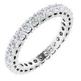 14K White 7/8 CTW Natural Diamond Eternity Band Size 4.5