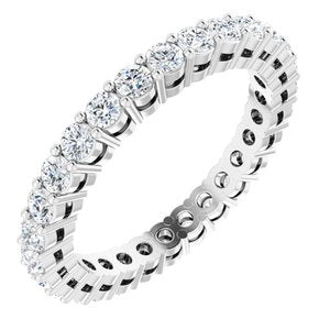 14K White 7/8 CTW Natural Diamond Eternity Band Size 4.5