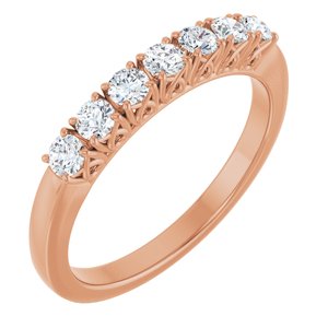 14K Rose 3/8 CTW Natural Diamond Anniversary Band