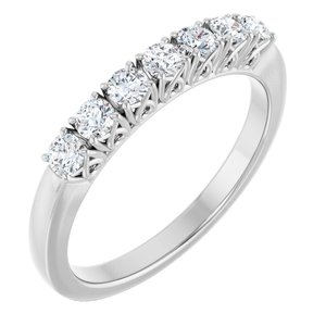 14K White 3/8 CTW Natural Diamond Anniversary Band