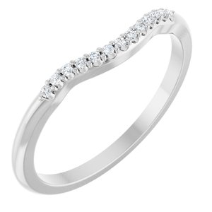 14K White .05 CTW Natural Diamond Band
