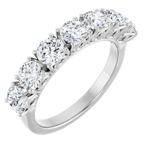 14K White 1 5/8 CTW Natural Diamond Anniversary Band