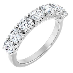 14K White 1 1/3 CTW Natural Diamond Anniversary Band