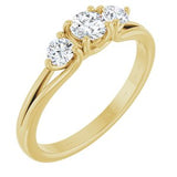 14K Yellow 1/2 CTW Natural Diamond Three-Stone Engagement Ring