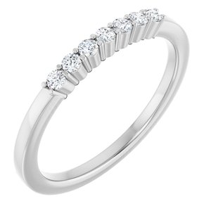 14K White 1/8 CTW Natural Diamond Anniversary Band