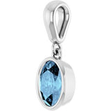 14K White Natural Aquamarine Charm/Pendant