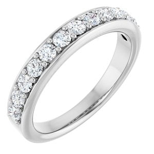 14K White 5/8 CTW Natural Diamond Anniversary Band