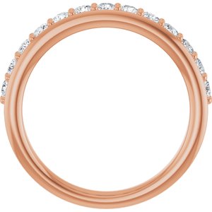 14K Rose 5/8 CTW Natural Diamond Anniversary Band