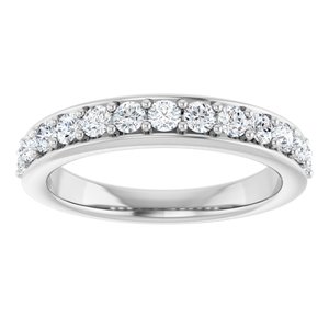 14K White 5/8 CTW Natural Diamond Anniversary Band