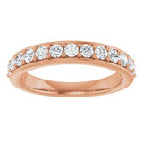 14K Rose 5/8 CTW Natural Diamond Anniversary Band