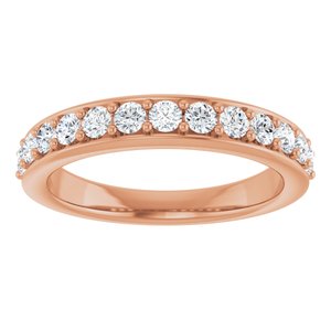 14K Rose 5/8 CTW Natural Diamond Anniversary Band