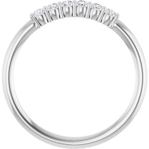 14K White 1/8 CTW Natural Diamond Stackable Ring