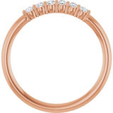 14K Rose 1/8 CTW Natural Diamond Stackable Ring