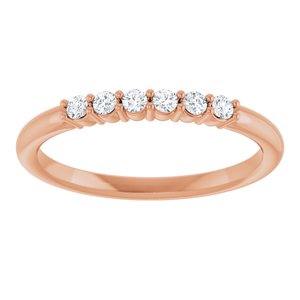 14K Rose 1/8 CTW Natural Diamond Stackable Ring