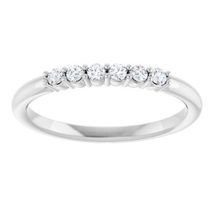 14K White 1/8 CTW Natural Diamond Stackable Ring