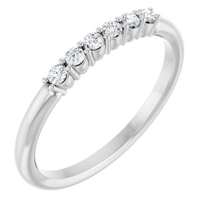 14K White 1/8 CTW Natural Diamond Stackable Ring