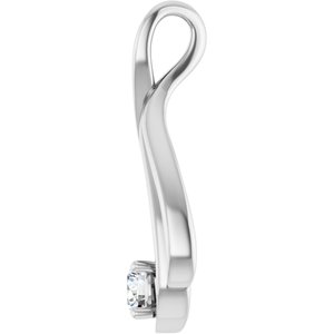 14K White 1/4 CTW Natural Diamond Teardrop Pendant