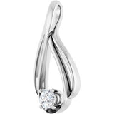 14K White 1/4 CTW Natural Diamond Teardrop Pendant
