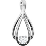 14K White 1/4 CTW Natural Diamond Teardrop Pendant