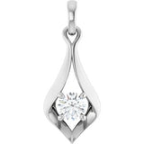 14K White 1/4 CTW Natural Diamond Pendant