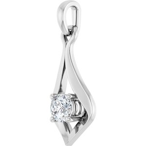 14K White 1/4 CTW Natural Diamond Pendant