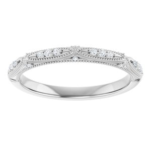 14K White .07 CTW Diamond Band