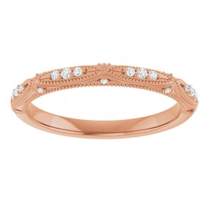 14K Rose .07 CTW Diamond Band