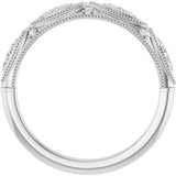 14K White .07 CTW Diamond Band
