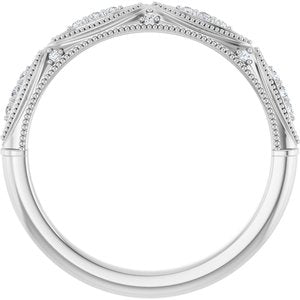14K White .07 CTW Diamond Band