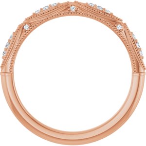 14K Rose .07 CTW Diamond Band