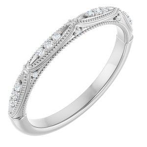 14K White .07 CTW Diamond Band