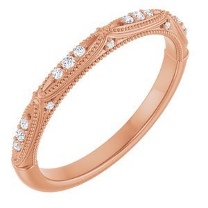 14K Rose .07 CTW Diamond Band
