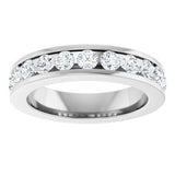 Platinum 1 CTW Natural Diamond Anniversary Band Size  8
