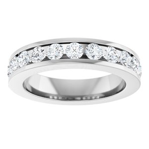 Platinum 1 CTW Natural Diamond Anniversary Band Size  8