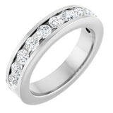 Platinum 1 CTW Natural Diamond Anniversary Band Size  8