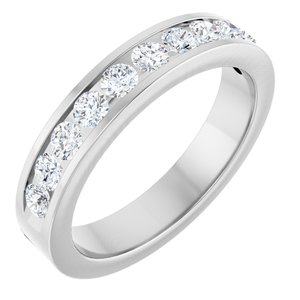 Platinum 3/4 CTW Natural Diamond Anniversary Band