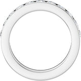 Platinum 1 CTW Natural Diamond Anniversary Band Size  8