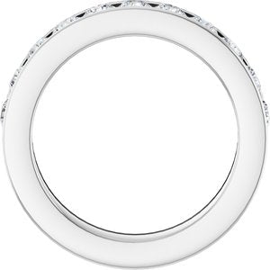 Platinum 1 CTW Natural Diamond Anniversary Band Size  8