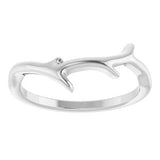 14K White Branch Ring