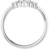 Sterling Silver 1/4 CTW Natural Diamond Graduated V Ring
