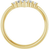 14K Yellow 1/4 CTW Natural Diamond Graduated V Ring